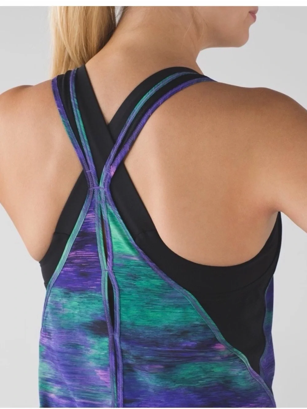 Lululemon Real Quick Singlet Rio Nights Multi Black Tank